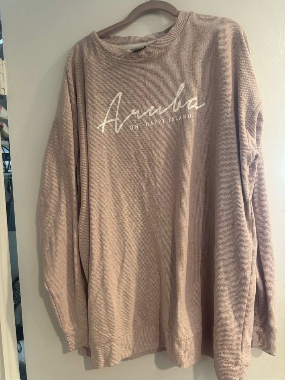 Aruba Graphic Sweatshirt Women's 2XL Dusty Rose Long Sleeve Crewneck